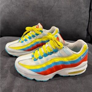 Nike Air Max 95 Sneakers in Yellow, Red, and Blue